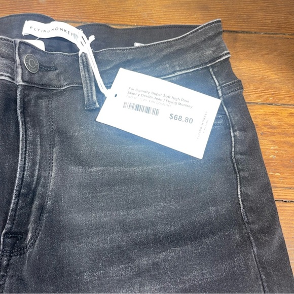 Flying Monkey far country super soft high rise Women's Black Skinny Jeans 29 - Picture 7 of 9